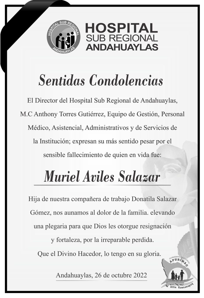Condolencias Donatila Salazar